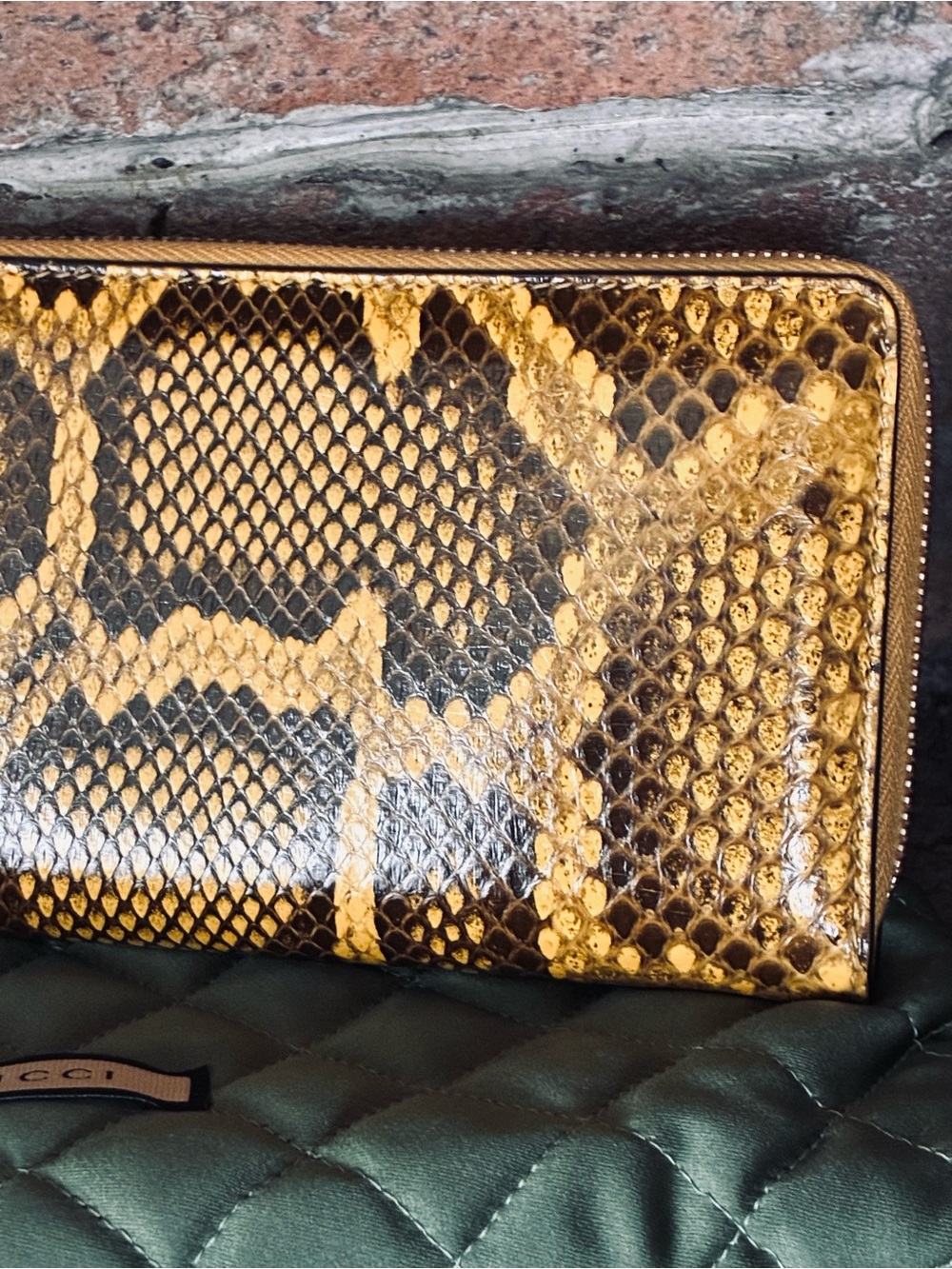 Gucci python zip around Continental wallet yellow exotic full inc ltd ed ECU - Picture 7 of 17